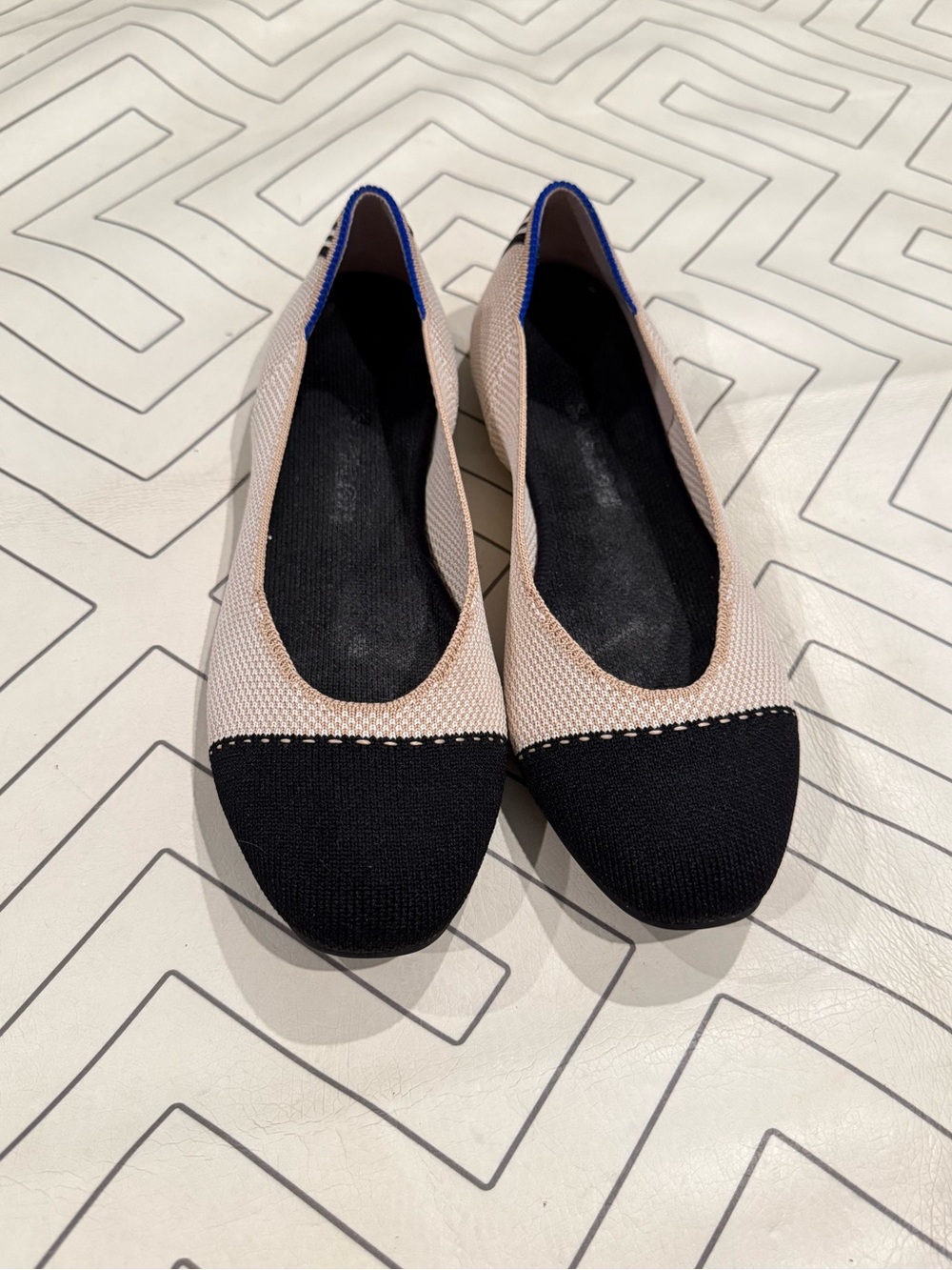 Rothy's The Square Toe Flats in Tuxedo